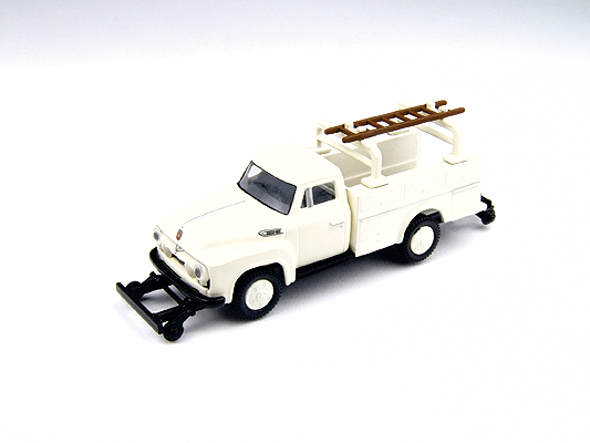 1954 Ford F-350 Hy-Rail Truck - Assembled - Mini Metals(R) -- Utility White