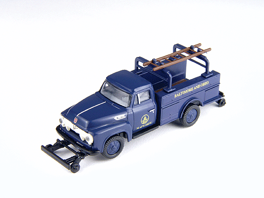 1954 Ford F-350 Hy-Rail Truck - Assembled - Mini Metals(R) -- Baltimore & Ohio