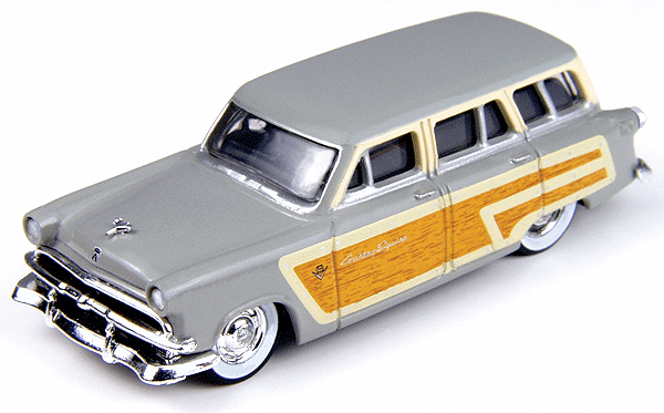 1953 Ford Country Squire Wagon - Assembled - Mini Metals(R) -- Woodsmoke Gray