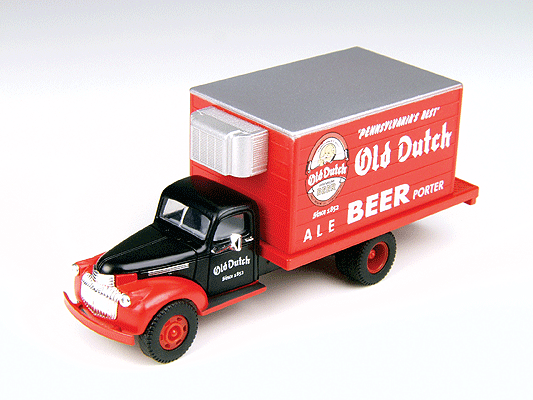 1941-1946 Chevrolet Reefer Truck - Assembled - Mini Metals(R) -- Old Dutch Beer (black, red)