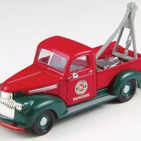 1941-1946 Chevrolet Wrecker/Tow Truck - Assembled - Mini Metals(R) -- Sinclair Towing (red, green)