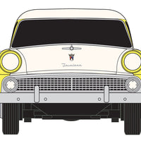 1955 Ford Fairlane 4-Door Town Sedan - Assembled - Mini Metals(R) -- Goldenrod Yellow/Snowshoe White
