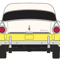 1955 Ford Fairlane 4-Door Town Sedan - Assembled - Mini Metals(R) -- Goldenrod Yellow/Snowshoe White