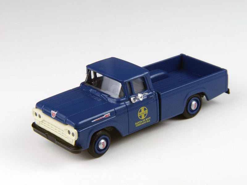 1960 Ford F-100 1/2-Ton Pickup Truck - Assembled - Mini Metals -- Santa Fe (dark blue)-1