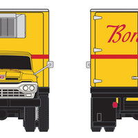 1960 Ford F-500 Box-Body Reefer Truck - Assembled - Mini Metals -- Borden's Dairy (yellow, black, red)