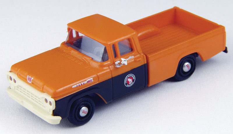 1960 Ford F-100 1/2-Ton Pickup Truck - Assembled - Mini Metals -- Great Northern (green, orange)