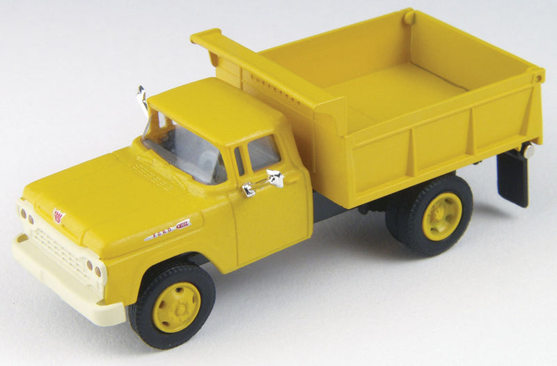 1960 Ford F-500 Dump Truck - Assembled - Mini Metals -- Chrome Yellow