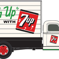 1941-1946 Chevrolet Box Delivery Truck - Assembled - Mini Metals(R) -- 7up (white, red, green)