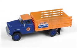 1955 Chevy Stakebed Truck - Assembled - Mini Metals(R) -- Union 76 (blue, orange)