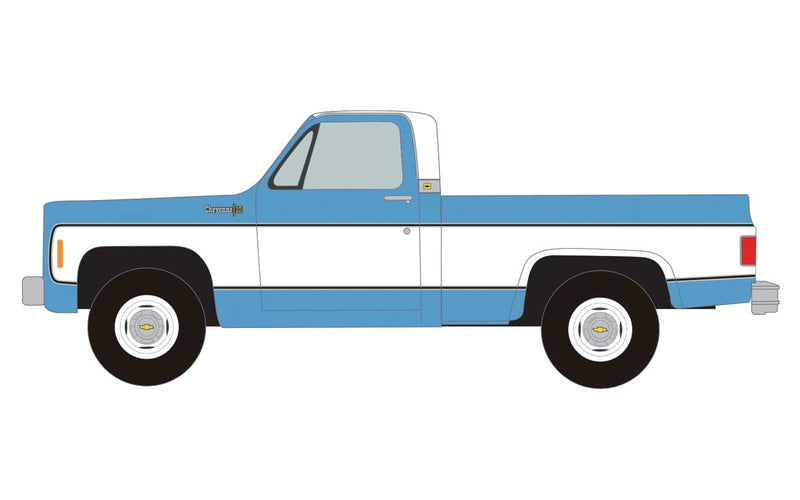 1973 Chevy Cheyenne Pickup - Assembled -- Clematis Blue, White