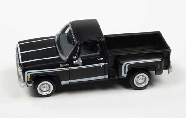 1976 Chevy Stepside Pickup - Assembled - Mini Metals(R) -- Midnight Black
