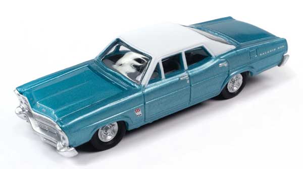 1967 Ford Galaxie - Assembled - Mini Metals(R) -- Clearwater Aqua, White-1
