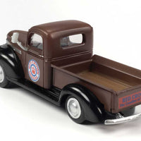 1941-1946 Chevrolet Pickup Truck - Assembled - Mini Metals(R) -- Red Crown Gasoline (maroon, black)