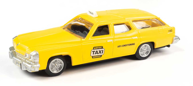 1974 Buick Estate Wagon - Assembled - Mini Metals(R) -- Taxi (yellow)-1