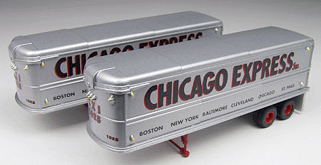 32' Freuhauf Aerovan Trailer 2-Pack - Assembled - Mini Metals(R) -- Chicago Express