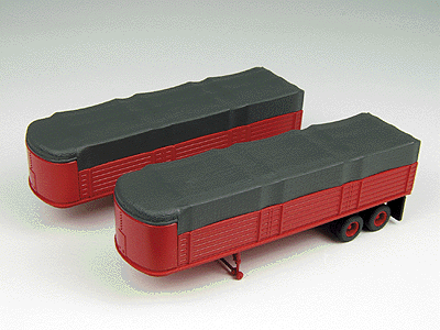 32' Covered Wagon Trailer 2-Pack - Assembled - Mini Metals(R) -- Red, No Lettering