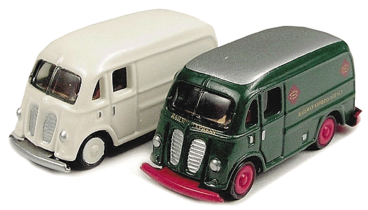 Mini Metals American Trucks - Metro (Diecast, Assembled & Painted; pkg(2) -- Delivery Truck (cream, white) & Railway Express Agency (green)