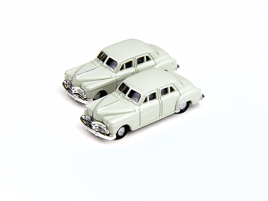 1950 Dodge Meadowbrook 4-Door Sedan 2-Pack - Assembled - Mini Metals(R) -- Dawn Gray