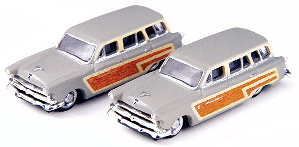 1953 Ford Country Squire Wagon - Assembled - Mini Metals(R) -- Woodsmoke Gray