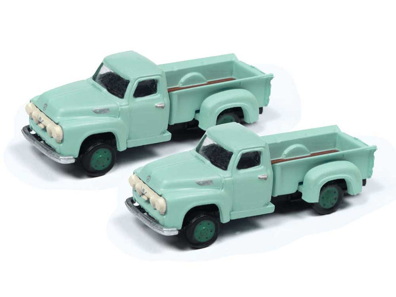 1954 Ford Pickup Truck 2-Pack - Assembled - Mini Metals(R) -- Sea Haze Green
