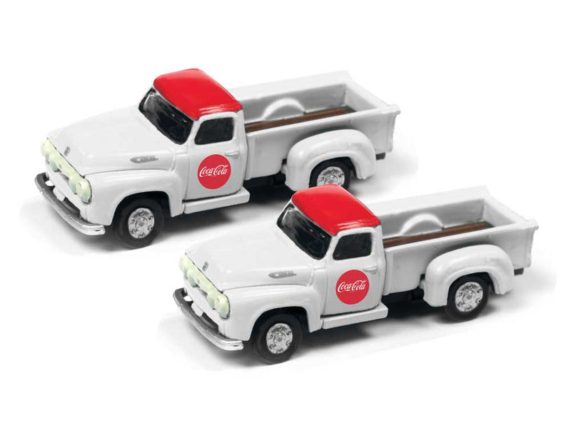 1954 Ford Pickup Truck 2-Pack - Assembled - Mini Metals(R) -- Coca-Cola (white)