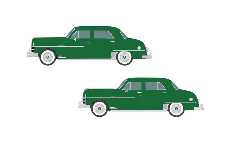 1950 Plymouth 4-Door Sedan 2-Pack - Assembled - Mini Metals(R) -- Shore Green