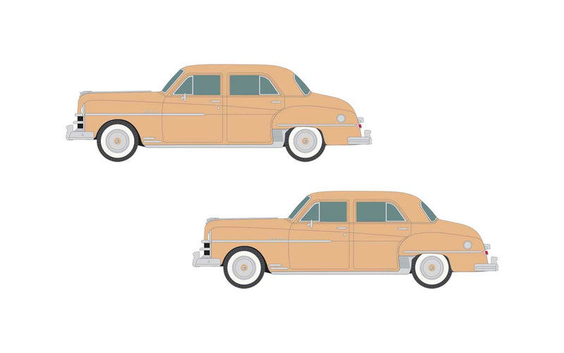 1950 Plymouth 4-Door Sedan 2-Pack - Assembled - Mini Metals(R) -- Palm Beige