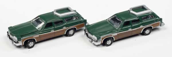 1975 Buick Estate Wagon 2-Pack - Assembled - Mini Metals(R) -- Dark Green