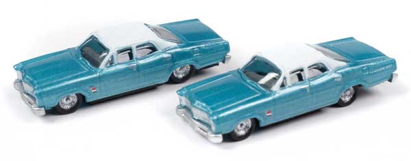 1967 Ford Galaxie 2-Pack - Assembled - Mini Metals(R) -- Clearwater Aqua, White