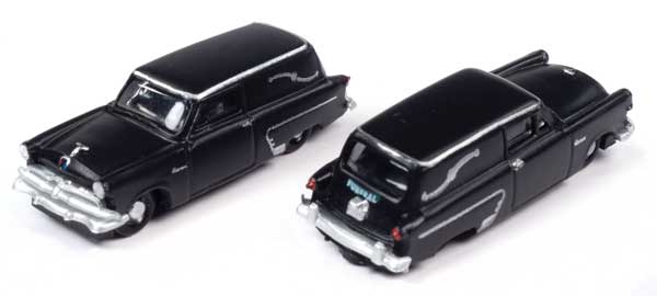 1953 Ford Courier Sedan Delivery Station Wagon 2-Pack - Assembled - Mini Metal -- Hearse (black)