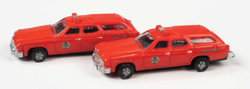 1974 Buick Estate Wagon 2-Pack - Assembled - Mini Metals(R) -- Fire Chief (red)