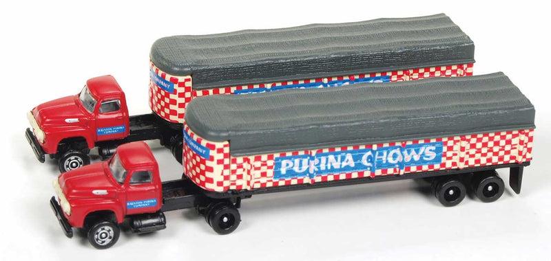 1954 Ford Tractor w/Covered Wagon Trailer 2-Pack - Assembled -- Ralston Purina