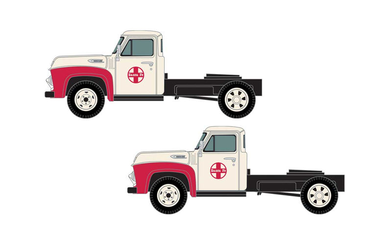 1954 Semi Tractor Only 2-Pack - Assembled -- Santa Fe (white, red)