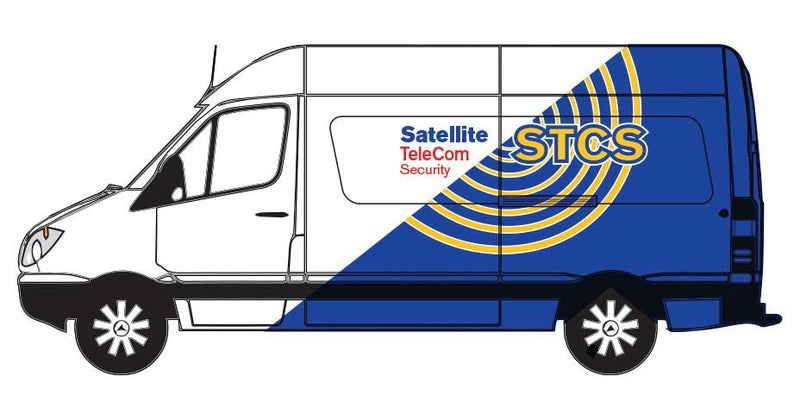 1990 Sprinter Van - Assembled - TraxSide -- STCS TeleCom-Security (white, blue, yellow)