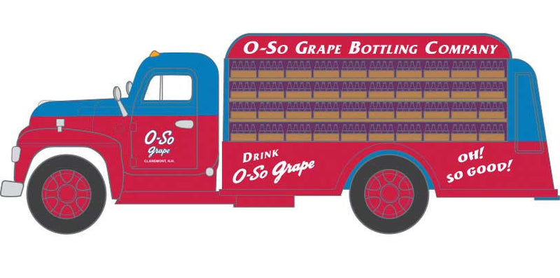 1955 Beverage Truck - Assembled - TraxSide -- O-So Grape (red, blue)