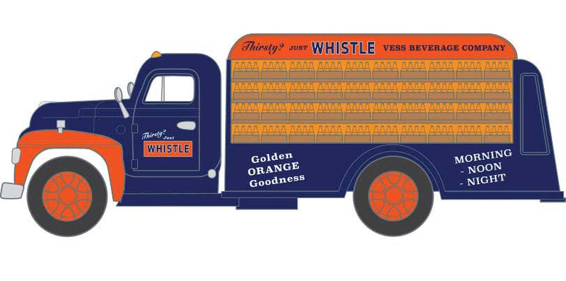 1955 Beverage Truck - Assembled - TraxSide -- Whistle (blue, orange)