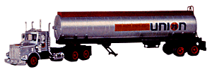 Tractor & Round Chemical Tank Trailer -- Union 76(TM) Oil Tank Truck