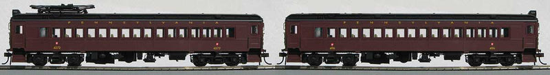 MUmP54 with Trailer "Bride and Groom" Set - Standard DC -- Pennsylvania Railroad 4272, Trailer 397 (Tuscan, black, Futura Lettering)
