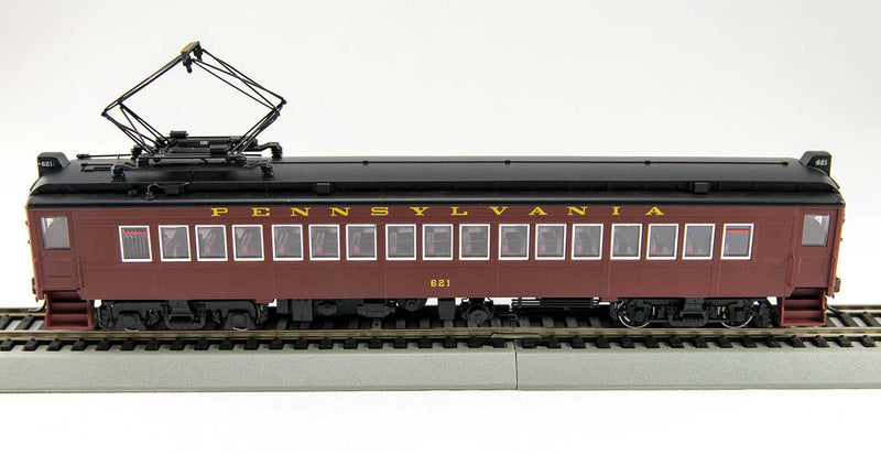 Electric MumP54 MU Coach w/Pantograph - Unpowered -- Pennsylvania Railroad #621 (Tuscan, black, Spelled-Out Name, Aluminum Window