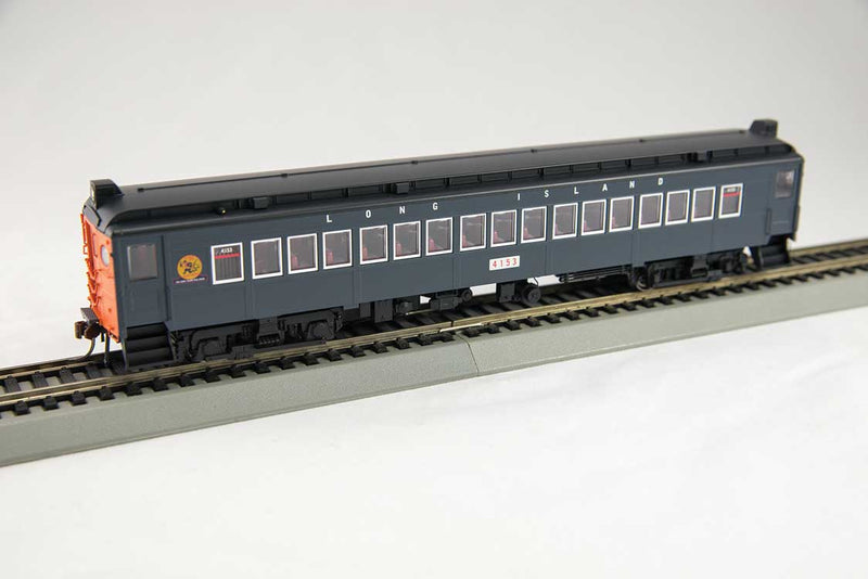 Electric MumP54 MU Coach w/Non-Operating 3rd Rail Shoe - Standard DC -- Long Island #4145 (Goodfellow, gray, black, Dashing Dan, aluminum Windows)