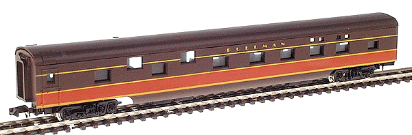 85' Streamlined Smoothside Pullman Sleeper -- Illinois Central (brown, orange)