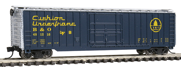 50' Rib Boxcar -- Baltimore & Ohio "Cushion"