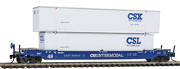 125-Ton Husky Stack Intermodal Well Car w/Containers -- CSX