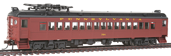 Electric Powered mP54 MU Coach w/Pantograph - Standard DC -- Pennsylvania Railroad (Post-War Dark Tuscan, black Roof)