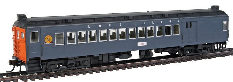 mP54 MU Combine, No Pantograph - Unpowered -- Long Island #4355 (gray, orange, Aluminum Window Frames, Dashing Dan Logo)