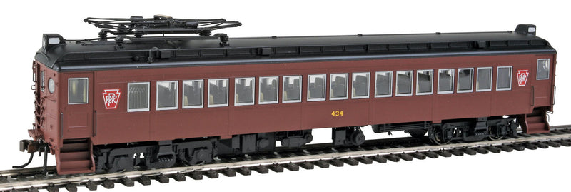 mP54 Electric MU Coach w/Pantograph - Unpowered -- Pennsylvania Railroad #434 (Keystone, Tuscan, black, Aluminum Window Frames)