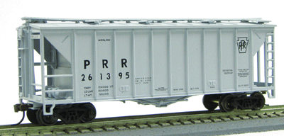 40' Airslide(R) Single Bay Covered Hopper w/Triangular Gussetts Assembled -- Pennsylvania (gray, black)-1