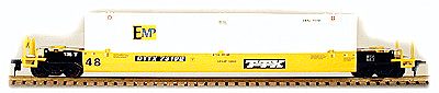 125-Ton Gunderson Container Car w/48' Container - Assembled w/Ez-Mate Couplers -- Trailer Train #DTTX 73192 w/EMP Container #EMPU 148121