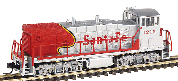 EMD MP15 - Standard DC -- Santa Fe #1215 (red/silver)