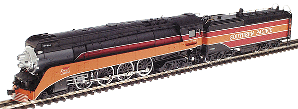 Steam Powered 4-8-4 GS-4 w/Tender -- SP #4451 (Daylight Colors w/Sunbeam Logo on Skirt w/Southern Pacific Tender)
